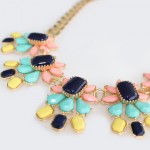 South Of France Neon Stone Mix Bloom Necklace 
